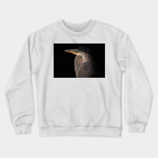 Blue on Black - Great Blue Heron Crewneck Sweatshirt